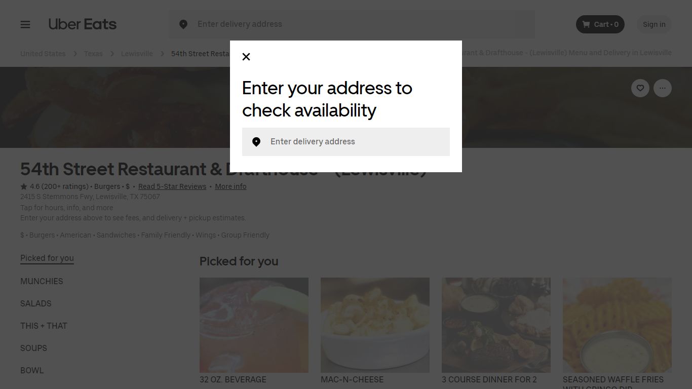 54th Street Restaurant & Drafthouse - (Lewisville) - Uber Eats