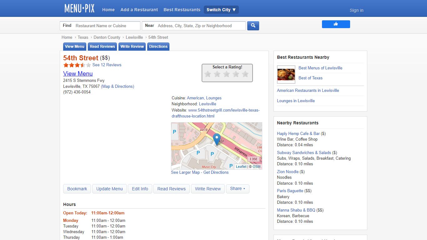 Online Menu of 54th Street, Lewisville, TX - menupix.com