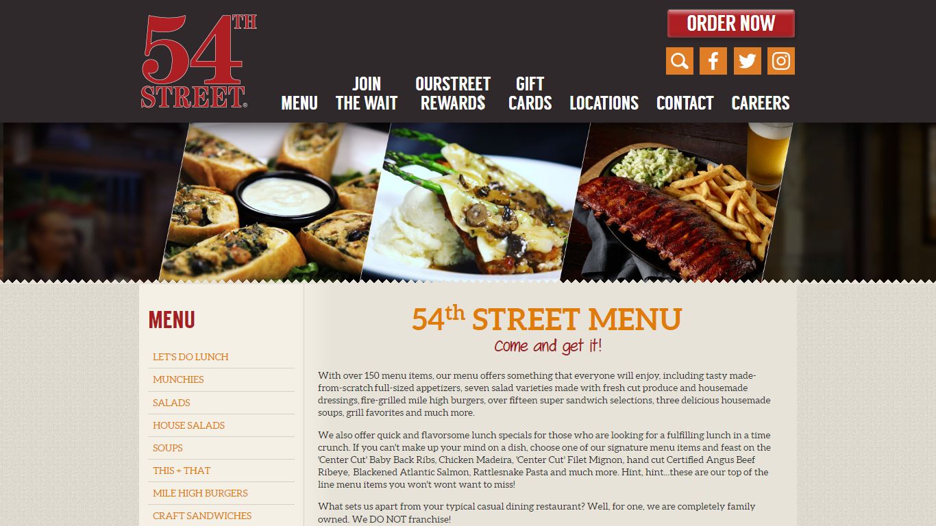 54th Street | Menus